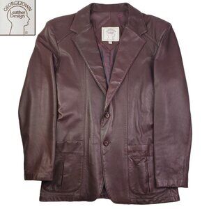 Georgetown Leather Design Remy Vintage Jacket Blazer Soft Supple Men's 46L